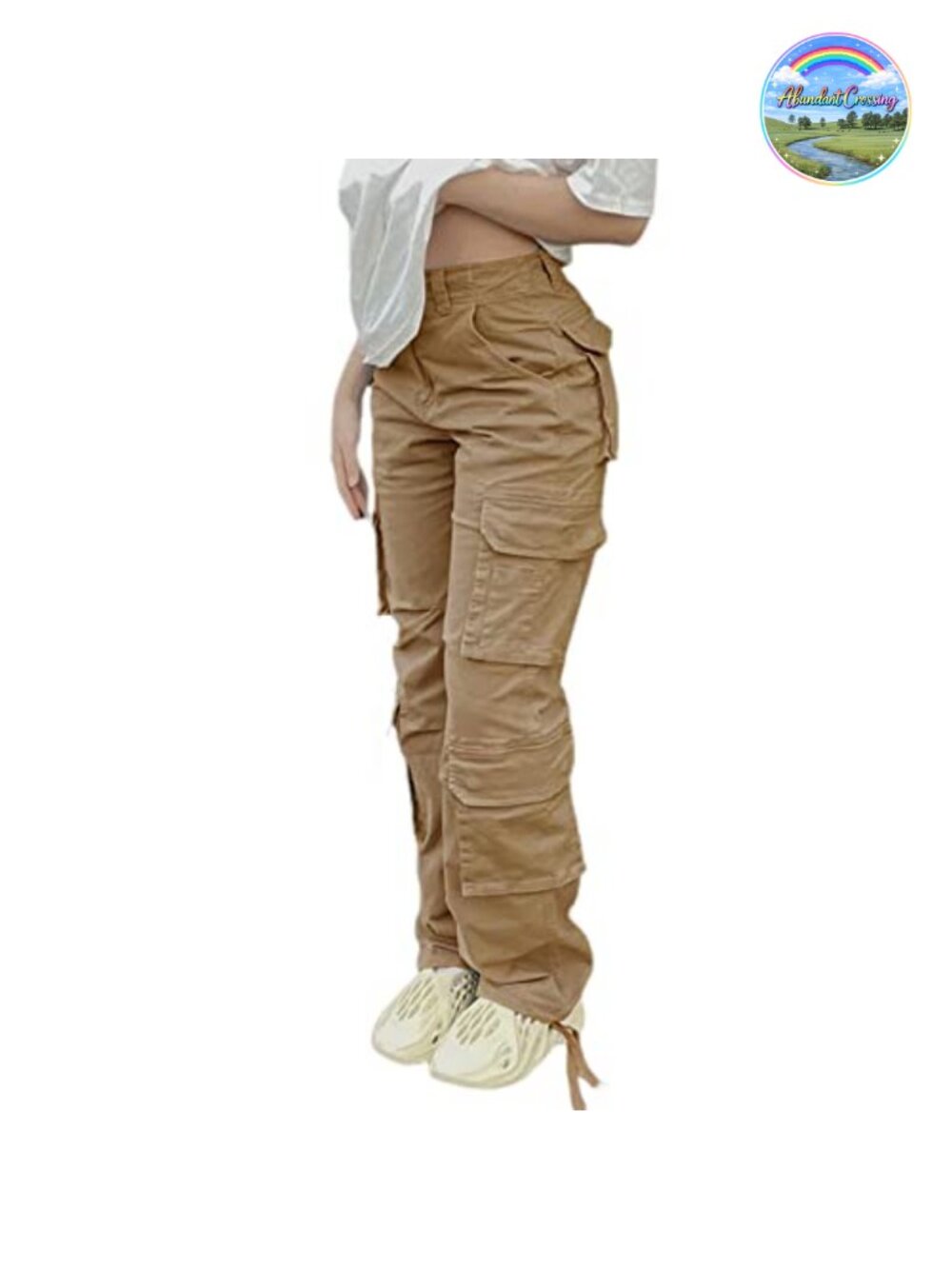 High Waisted Y2K Cargo Pants Baggy Straight Wide Leg Women Drawstring